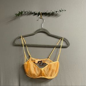 Sheer Yellow-Peach Bralette